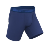 The Bloom Moon | Tonal Navy Long Leg Ball Hammock® Pouch Underwear With Fly - Shinesty - Flyclothing LLC
