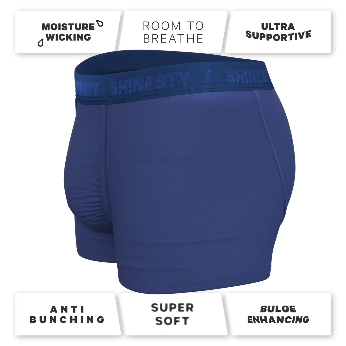 The Bloom Moon | Tonal Navy Ball Hammock® Pouch Trunks Underwear - Shinesty - Flyclothing LLC