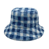 Checkered Faux Fur Bucket Hat - Madeline Love - Flyclothing LLC