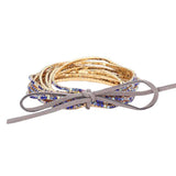12PCS Ribbon Colorful Rhinestone Layered Stretch Bracelets - Madeline Love - Flyclothing LLC