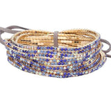 12PCS Ribbon Colorful Rhinestone Layered Stretch Bracelets - Madeline Love - Flyclothing LLC