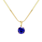 18K Gold Dipped Stainless Steel CZ Round Pendant Necklace - Madeline Love - Flyclothing LLC