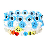 4PCS Freshwater Pearl Evil Eye Beaded Stretch Bracelets - Madeline Love - Flyclothing LLC