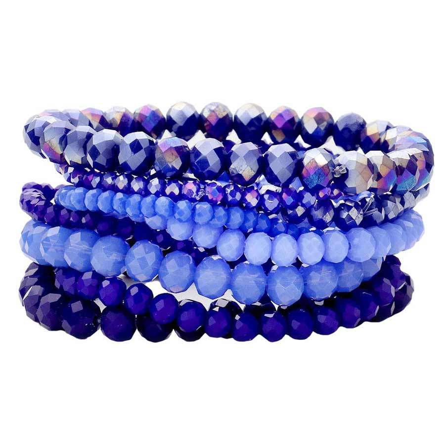 9PCS Faceted Bead Stretch Bracelets - Madeline Love - Flyclothing LLC