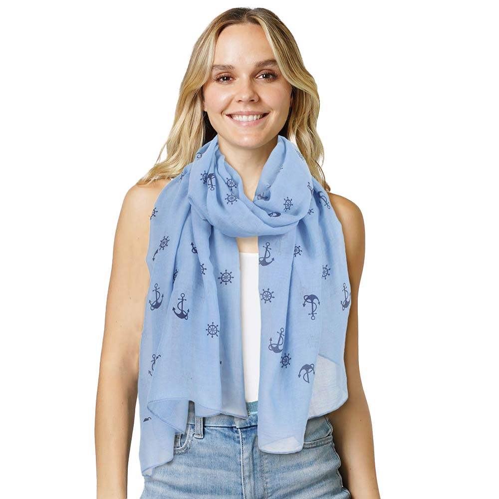 Anchor Patterned Scarf - Madeline Love - Flyclothing LLC