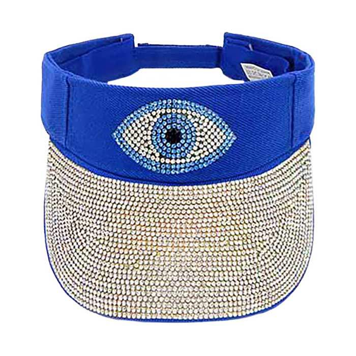 Bling Evil Eye Accented Visor Hat - Madeline Love - Flyclothing LLC