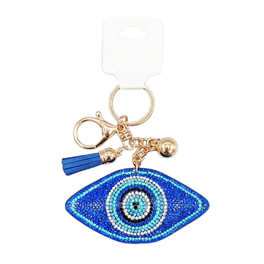 Bling Evil Eye Tassel Bag Charm - Madeline Love - Flyclothing LLC