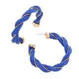 Braided Raffia Hoop Earrings - Madeline Love - Flyclothing LLC