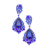Chunky Crystal Rhinestone Teardrop Bubble Evening Earrings - Madeline Love - Flyclothing LLC