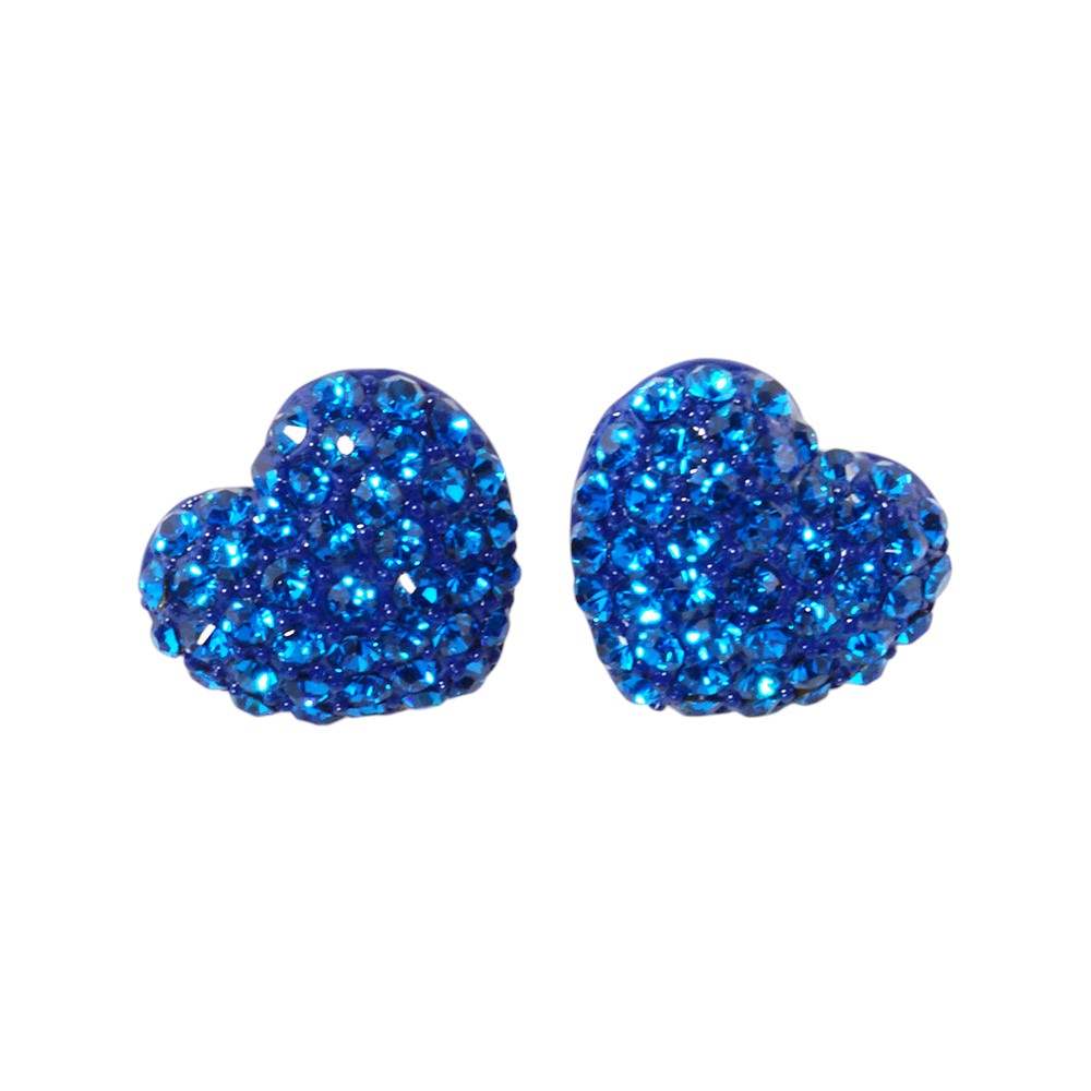 Crystal Pave Heart Stud Earrings - Madeline Love - Flyclothing LLC