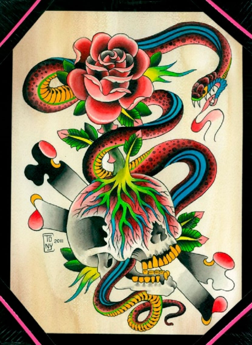 Black Market Art Company Blue Death Flash Print