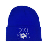 Dog Mom Message Paw Pointed Solid Knit Beanie Hat - Madeline Love - Flyclothing LLC