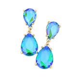 Double Teardrop Link Dangle Evening Earrings - Madeline Love - Flyclothing LLC