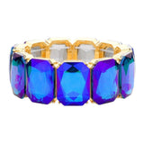 Emerald Cut Stone Stretch Evening Bracelet - Madeline Love - Flyclothing LLC