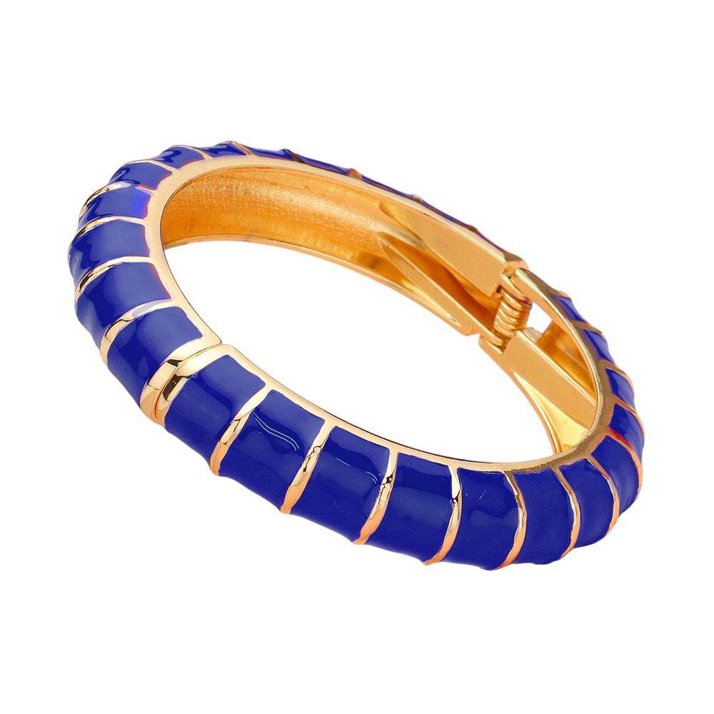 Enamel Bamboo Hinged Bangle Bracelet - Madeline Love - Flyclothing LLC