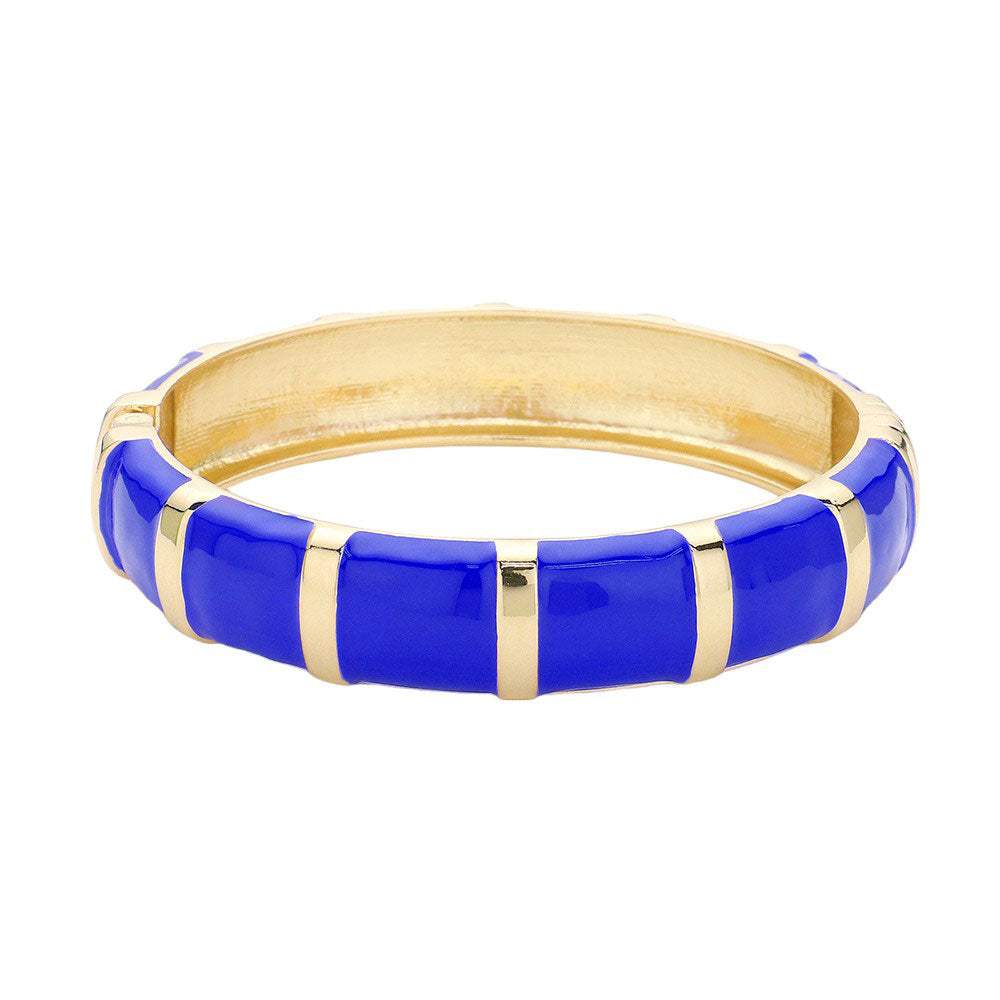 Enamel Bamboo Hinged Bangle Bracelet - Madeline Love - Flyclothing LLC
