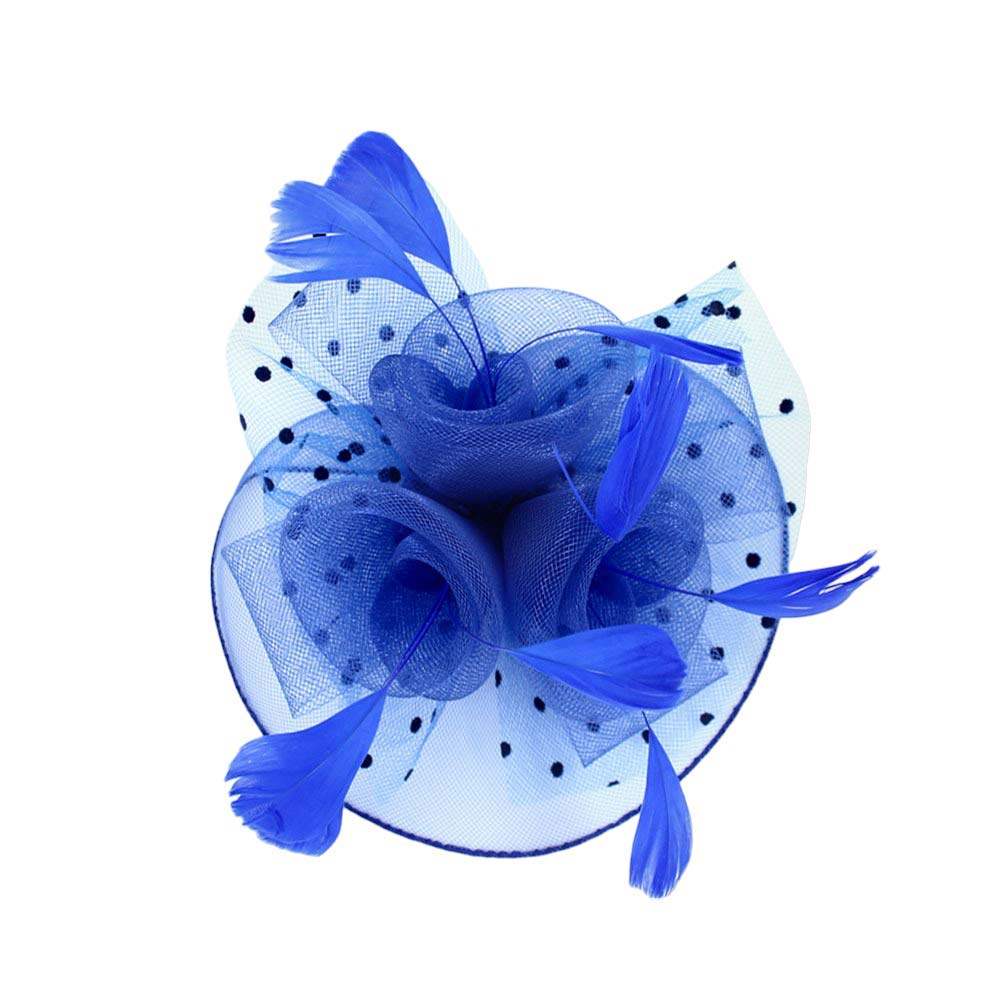 Feather Mesh Flower Fascinator Headband - Madeline Love - Flyclothing LLC