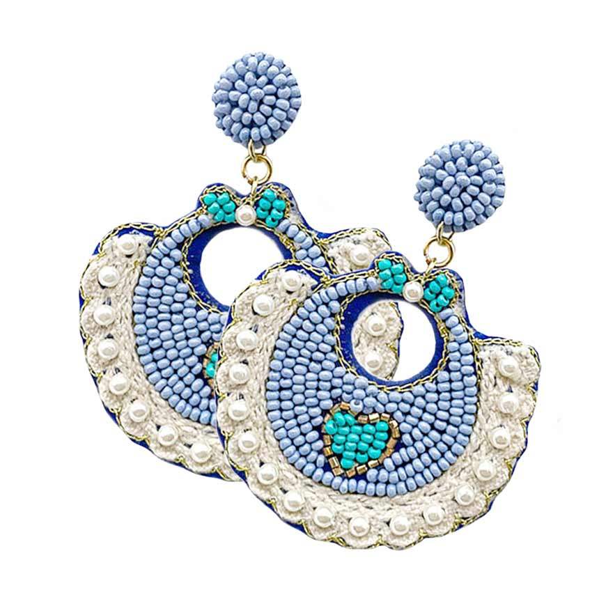 Felt Back Pearl Beaded Baby Bib Dangle Earrings - Madeline Love - Flyclothing LLC