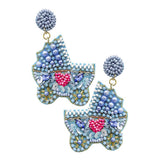 Felt Back Pearl Beaded Stroller Dangle Earrings - Madeline Love - Flyclothing LLC