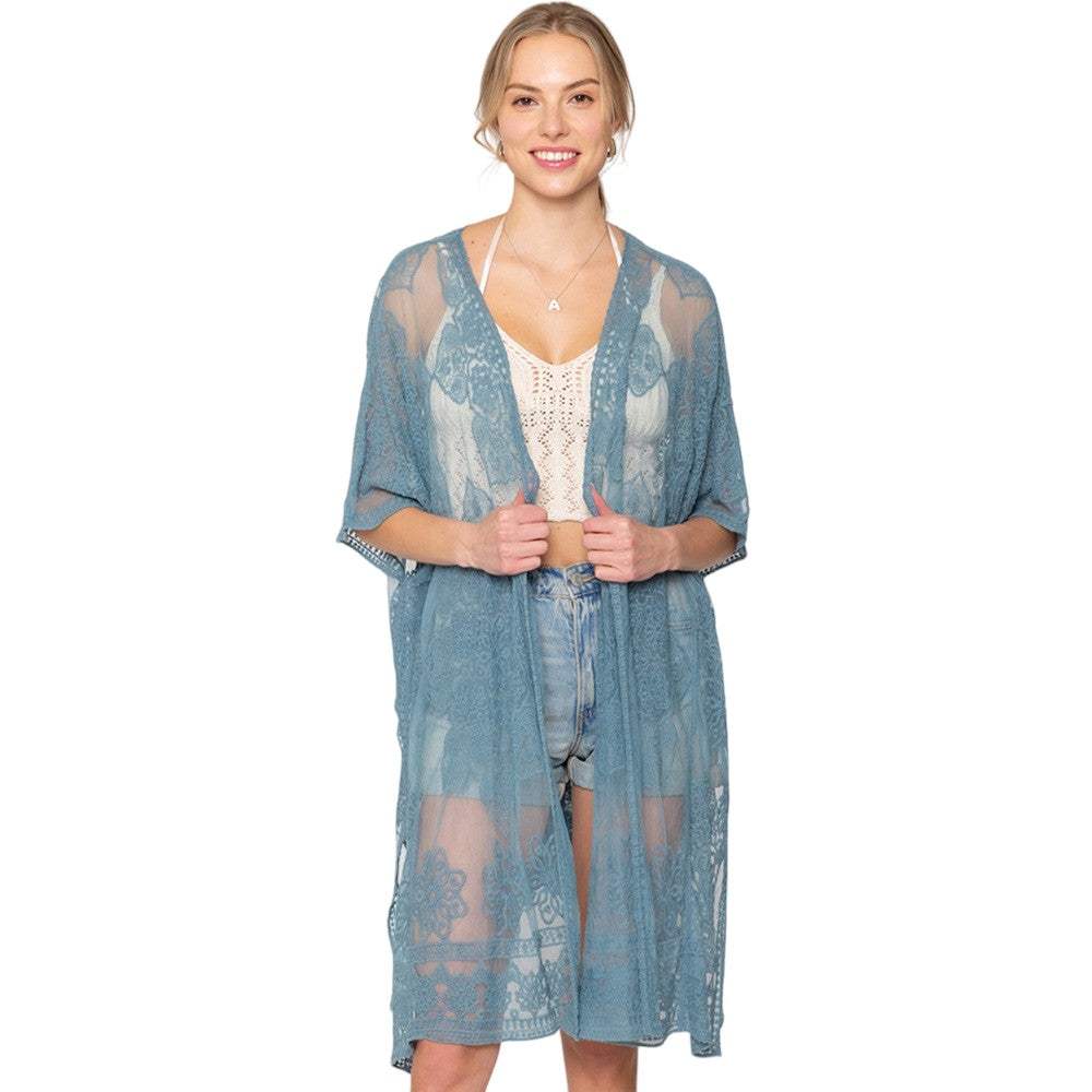 Flower Lace Kimono Poncho - Madeline Love - Flyclothing LLC