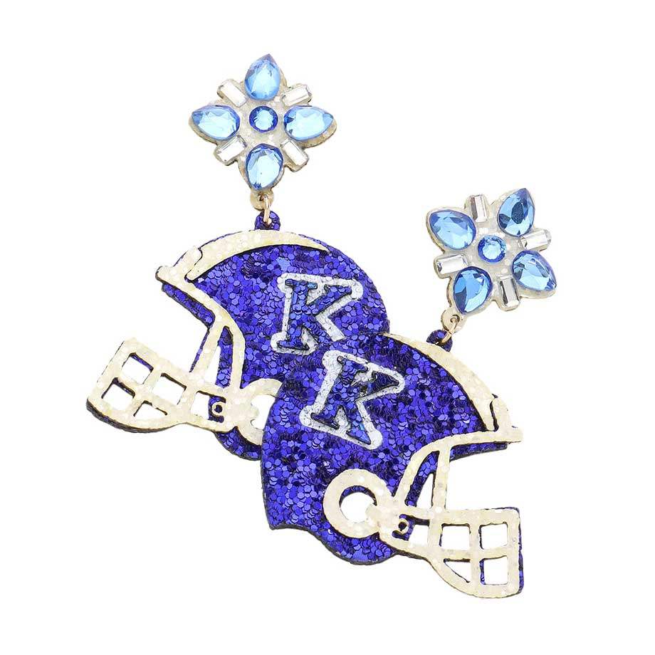 Game Day Glittered Football Helmet Dangle Earrings - Madeline Love - Flyclothing LLC