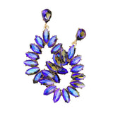 Marquise Stone Cluster Open Teardrop Dangle Evening Earring - Madeline Love - Flyclothing LLC