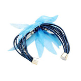 Multi Strand Cord Beaded Mesh Flower Magnetic Bracelet - Madeline Love - Flyclothing LLC