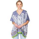 Leaf Print Cover Up Poncho - Madeline Love - Flyclothing LLC