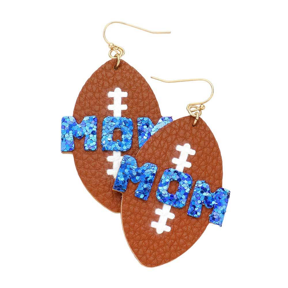 MOM Message Faux Leather Football Dangle Earrings - Madeline Love - Flyclothing LLC