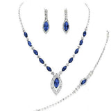 Marquise Rhinestone Necklace Jewelry Set - Madeline Love - Flyclothing LLC