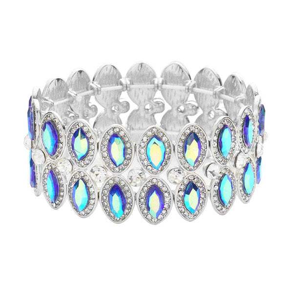Marquise Stone Accented Stretch Evening Bracelet - Madeline Love - Flyclothing LLC