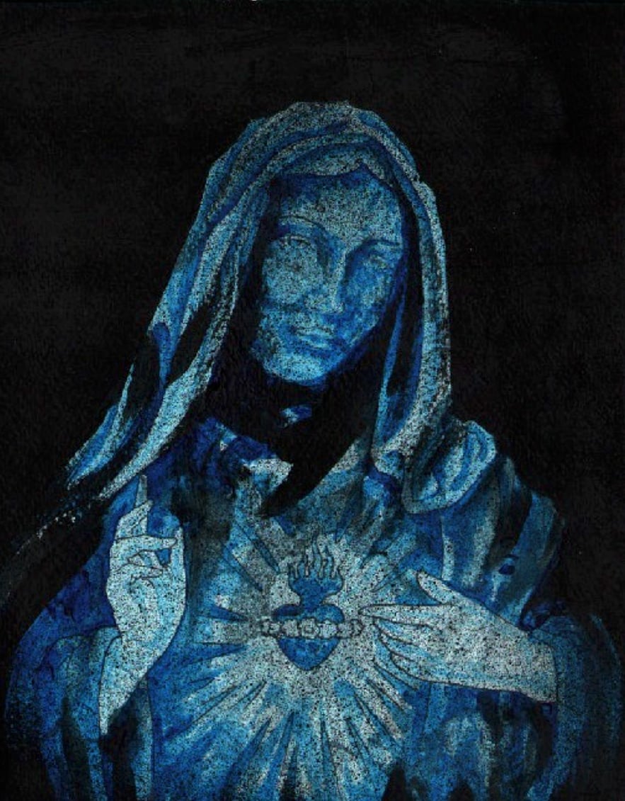 Black Market Art Company Blue Mary Print