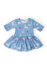 Blue Moon 3/4 Sleeve Twirl Bodysuit - Mila & Rose ® - Flyclothing LLC