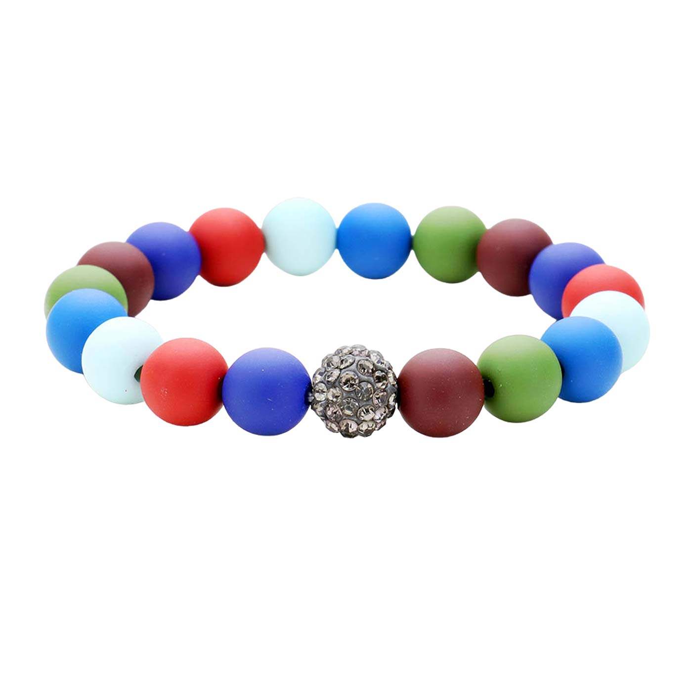 Colorful Shamballa Ball Rhinestone Stretch Bracelet - Madeline Love - Flyclothing LLC