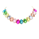 Oval Stone Evening Necklace - Madeline Love - Flyclothing LLC