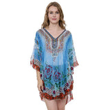Mixed Print Cover Up Poncho - Madeline Love - Flyclothing LLC