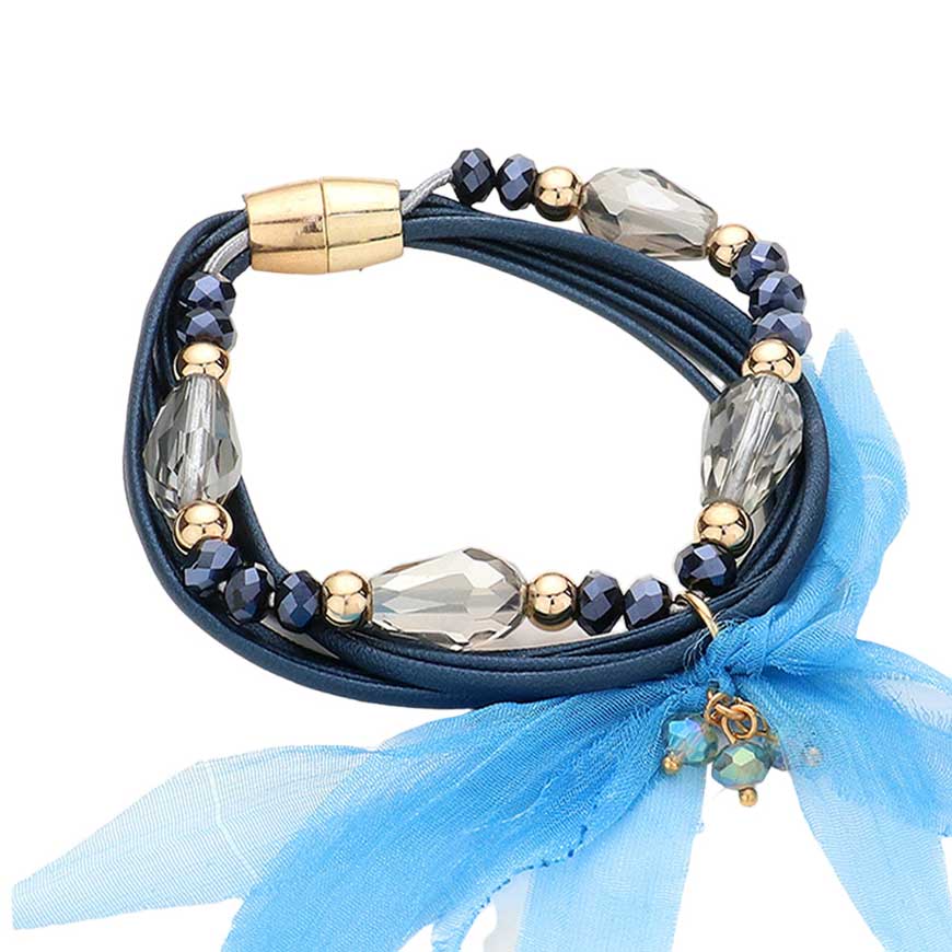 Multi Strand Cord Beaded Mesh Magnetic Bracelet - Madeline Love - Flyclothing LLC