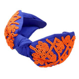 Game Day Seed Beaded Paw Knot Burnout Headband - Madeline Love - Flyclothing LLC