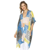 Paisley Bandana Patterned Cover Up Kimono Poncho - Madeline Love - Flyclothing LLC