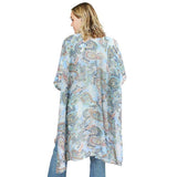 Paisley Patterned Cover Up Kimono Poncho - Madeline Love - Flyclothing LLC