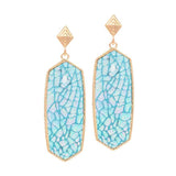 Patterned Hexagon Dangle Earrings - Madeline Love - Flyclothing LLC