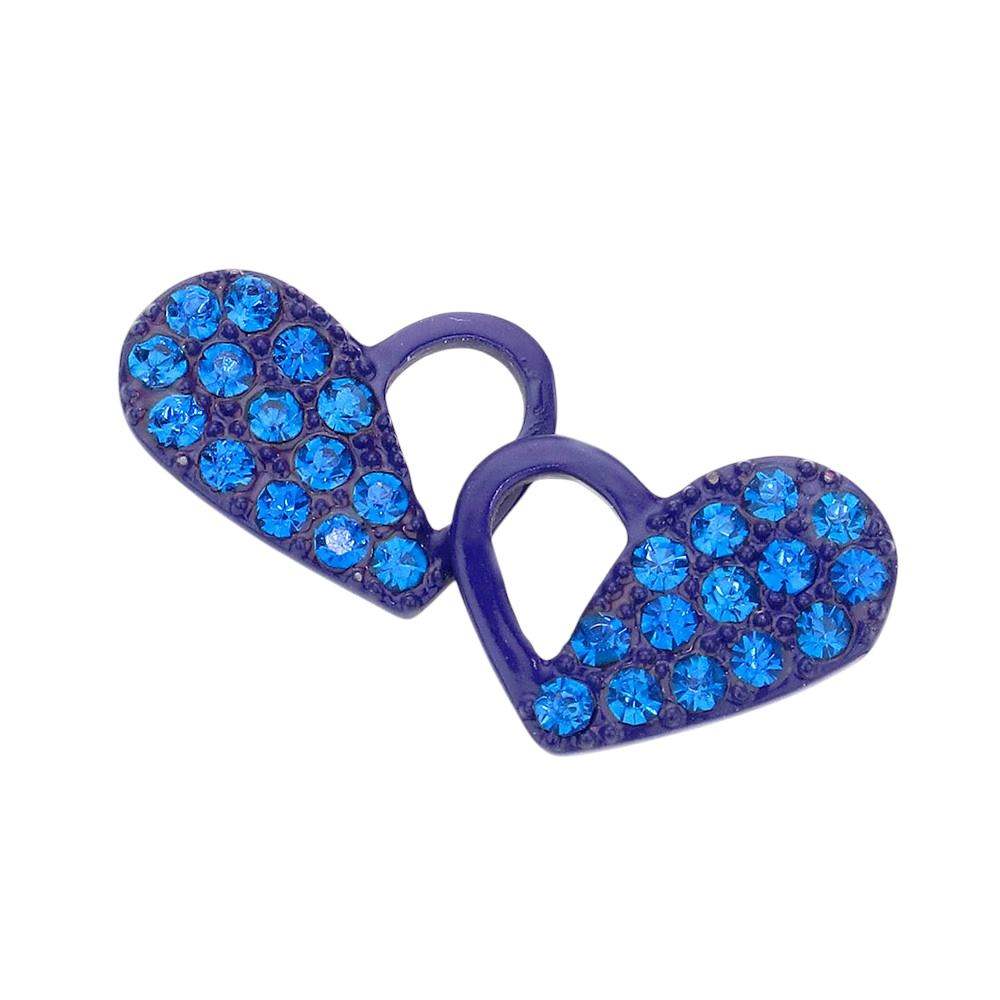 Pave Heart Stud Earrings - Madeline Love - Flyclothing LLC