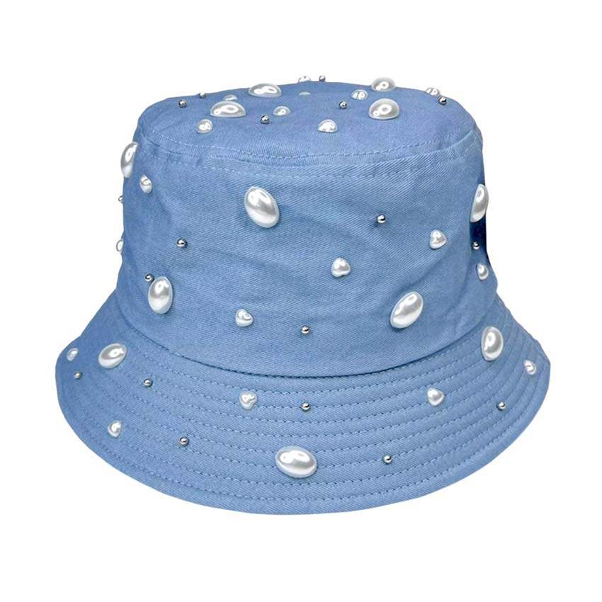 Pearl Embellished Bucket Hat - Madeline Love - Flyclothing LLC