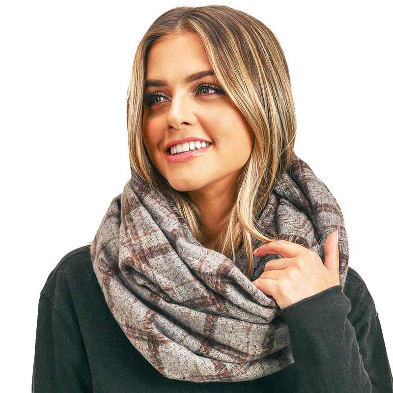 Plaid Check Infinity Scarf - Madeline Love - Flyclothing LLC
