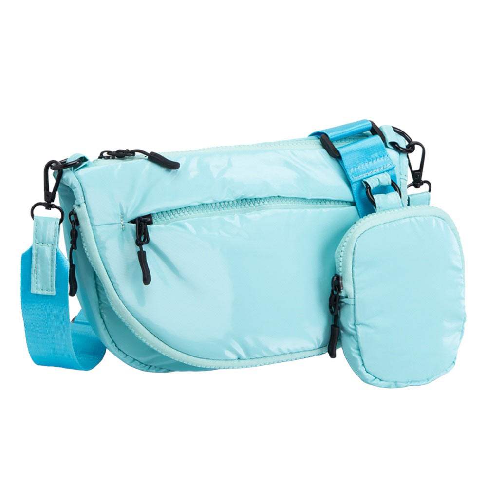 Puffer Half Moon Crossbody Bag - Madeline Love - Flyclothing LLC
