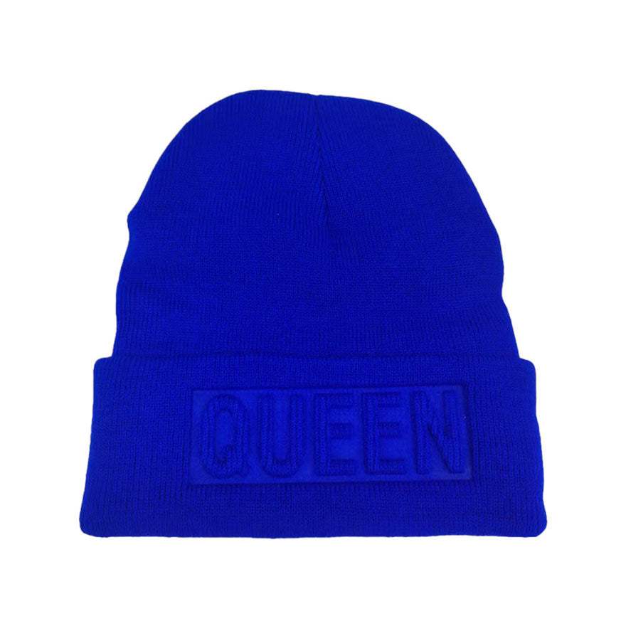 Queen Message Solid Knit Beanie Hat - Madeline Love - Flyclothing LLC