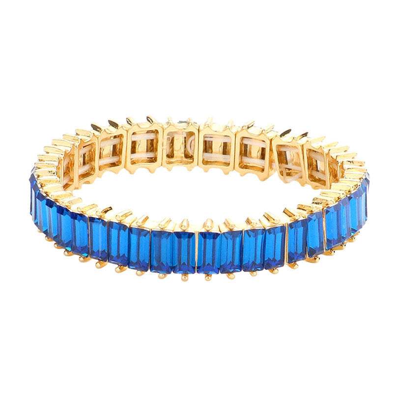 Rectangle Stone Stretch Evening Bracelet - Madeline Love - Flyclothing LLC