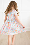 Blue Retro Unicorns S/S Pocket Twirl Dress - Mila & Rose ® - Flyclothing LLC