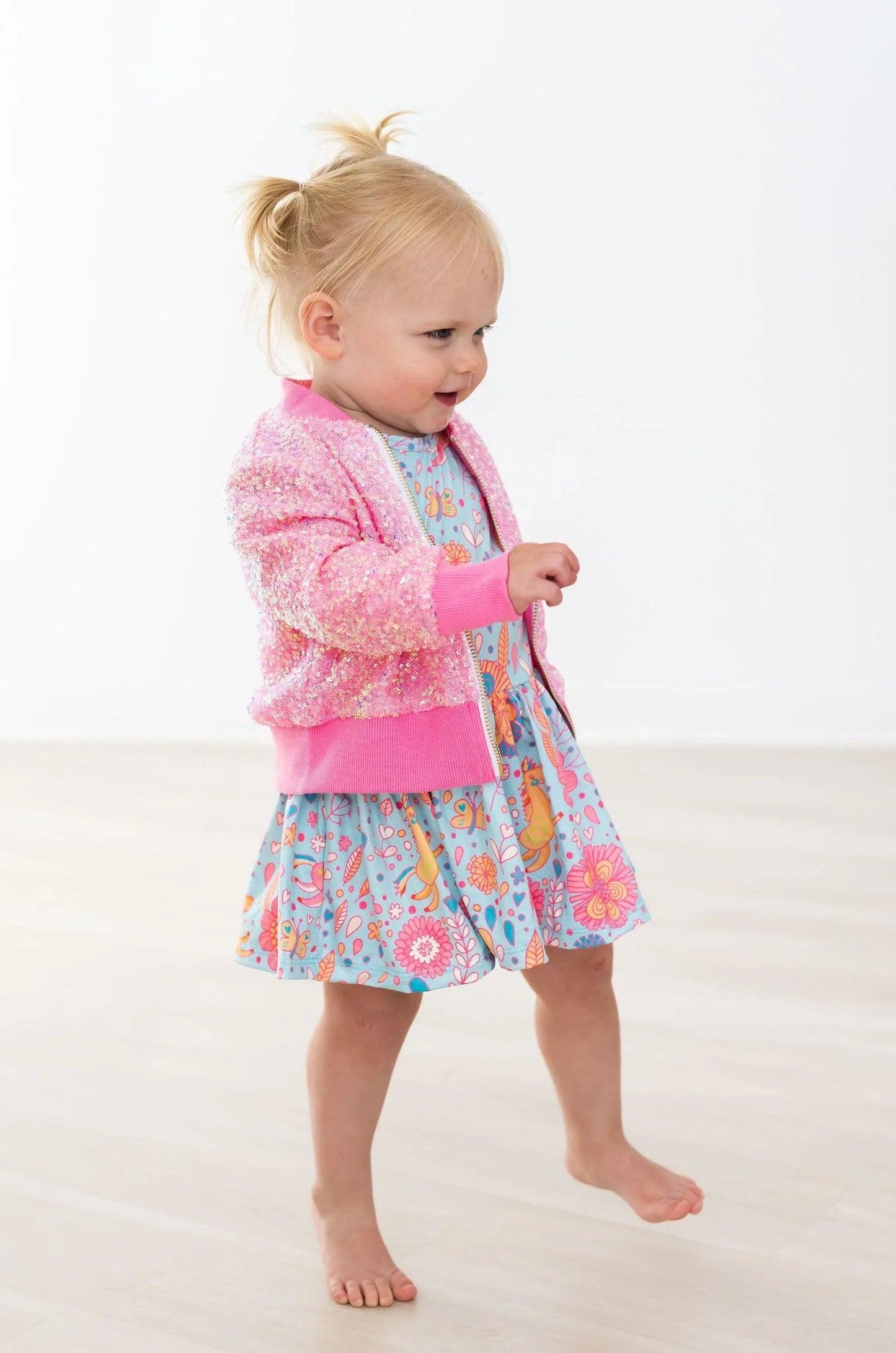 Blue Retro Unicorns S/S Twirl Bodysuit - Mila & Rose ® - Flyclothing LLC