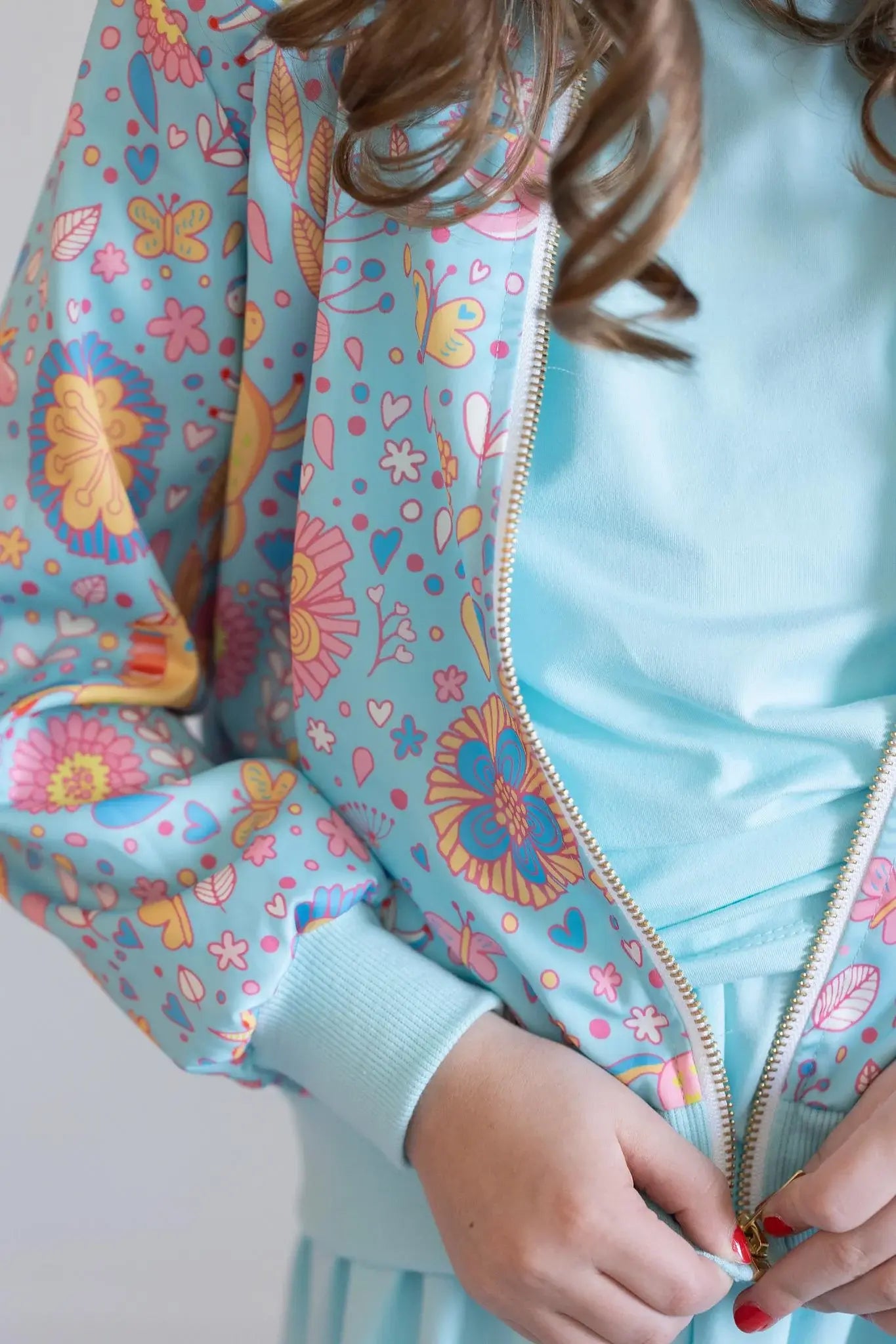 SALE Blue Retro Unicorns Satin Jacket - Mila & Rose ® - Flyclothing LLC